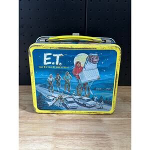 Vintage Aladdin E.T. the Extra-Terrestrial Metal Lunch Box 1982 - with Thermos